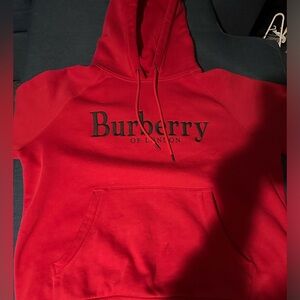 Red Burberry Men’s Hoodie (M)